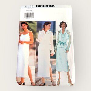 Vintage 1990s Butterick Sewing Pattern 6453 Misses Top Dress Size 12-16